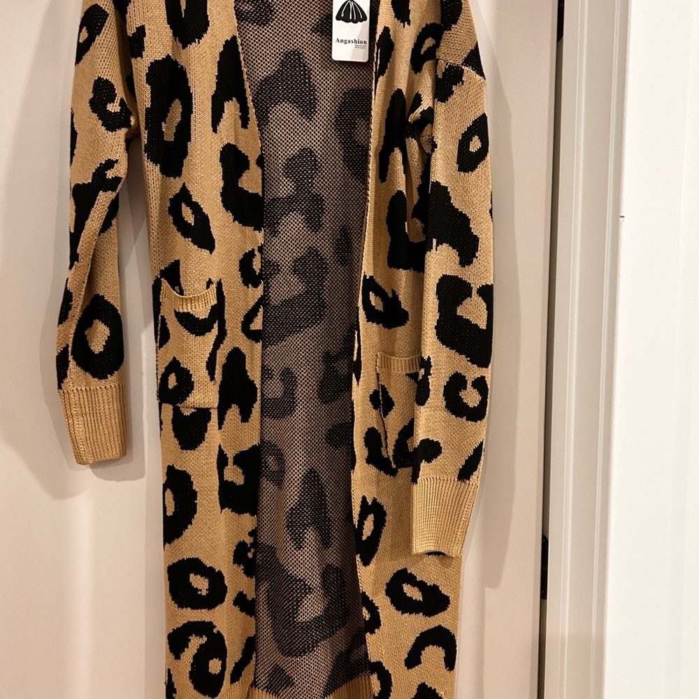 Cheetah Print Long Cardigan
